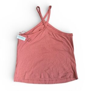Old Navy Women's Coral Ribbed Cross-Strap Halter Top XXL